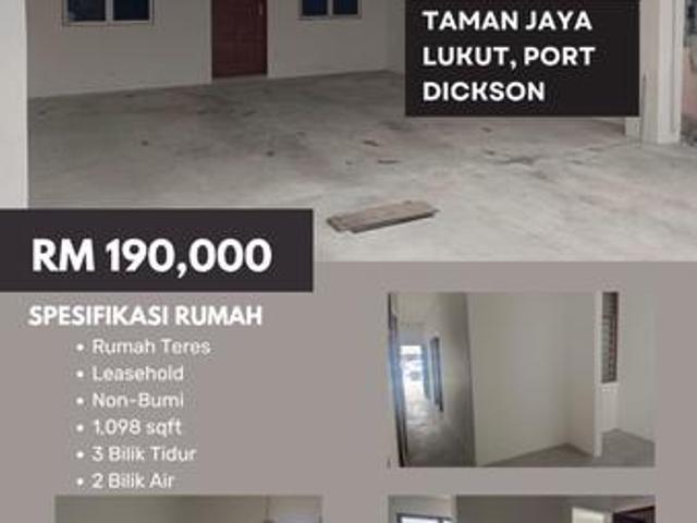 Rumah Murah Untuk Dijual Taman Jaya Lukut Port Dickson