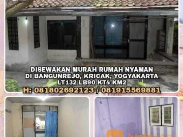 RUMAH MURAH NYAMAN DI BANGUNREJO, KRICAK, YOGYAKARTA. LT132 LB90 KT4 KM2