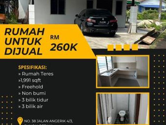 Rumah Sedia Untuk Dijual Jalan Anggerik 43 Sungai Petani