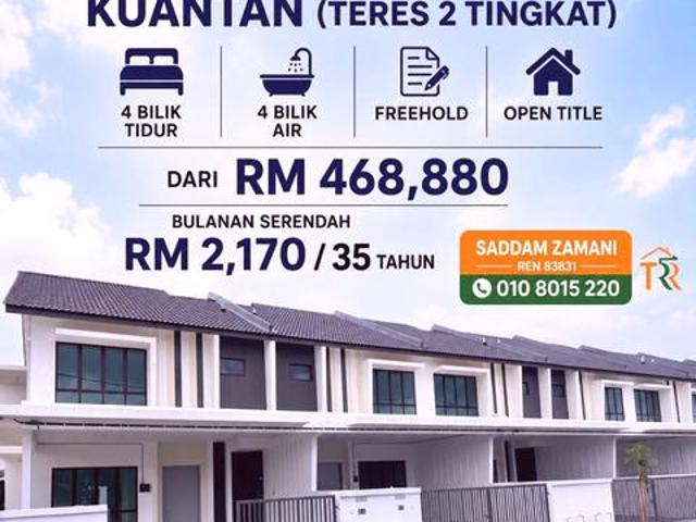 Rumah Siap Double Storey Terrace Taman Tas Perdana Kuantan Freehold RM