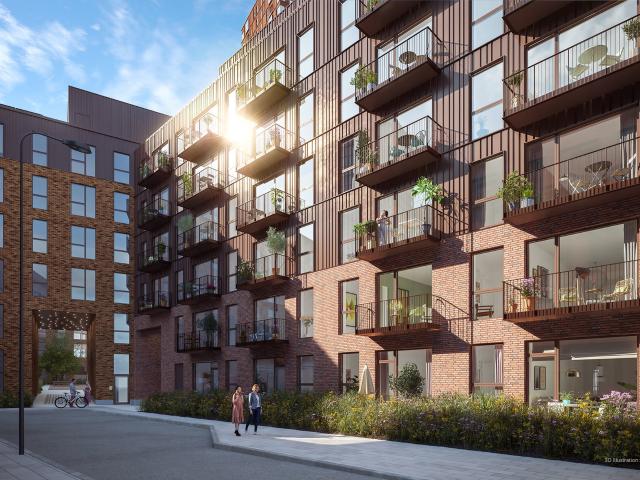 Rummelig 2 værelses med sydvendt terrasse