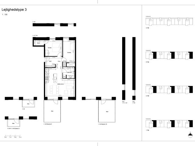 Rummelig 3 værelses lejlighed 102 m² med altan