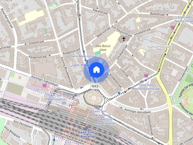 Ruim 3 slpk appartement vlakbij Station Gent Sint pieters