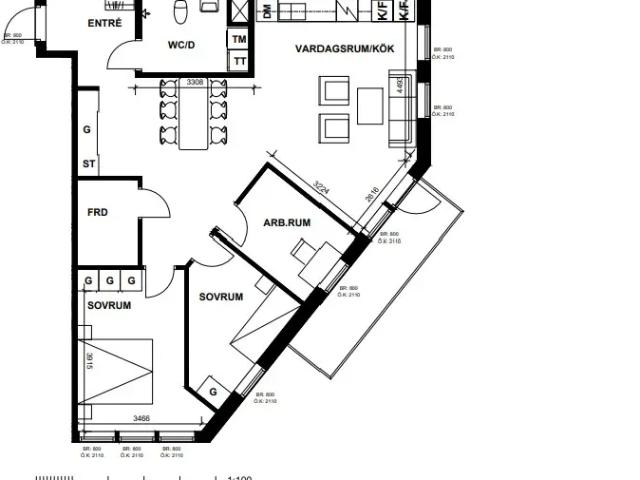 Rymlig och ljus 4 rok med stor balkong i attraktiv 92 m² 14 264 kr