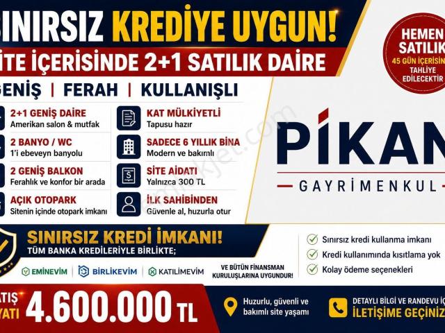Sınırsız Kredi İmkanı ! 2+1 Ebeveyn Banyolu Daire