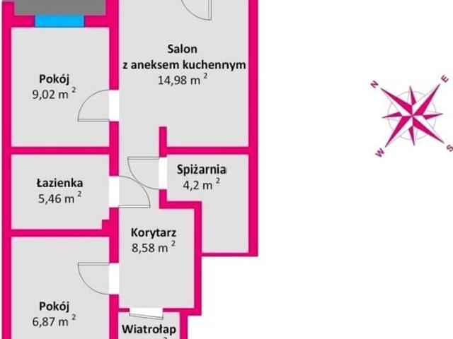 Słocińska 53,30 m², Rzeszów