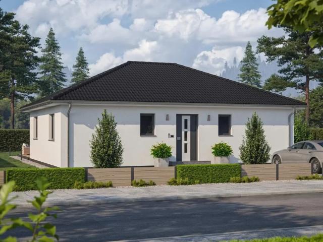 schlüsselfertige Bungalow Massiv Neubau mit Wärmepumpe. für unter 200000. €.