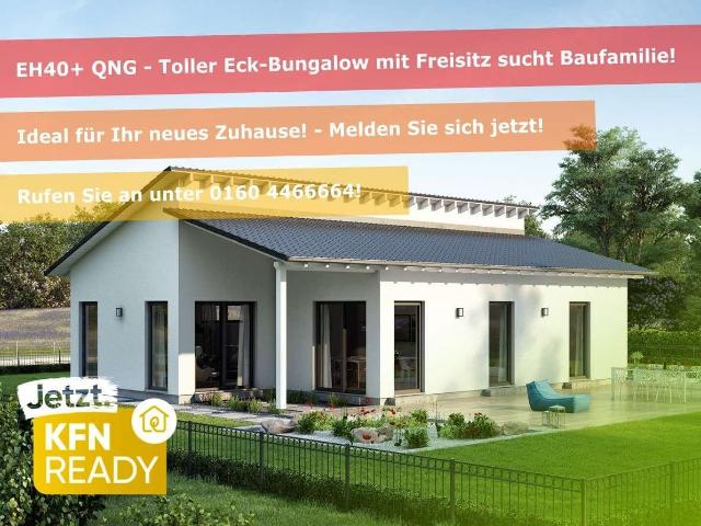 Schlüsselfertiger EH40+ QNG Bungalow mit Freisitz Effizienz A+ mit attraktivem Bauplatz!