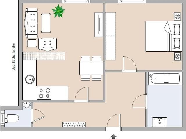 Schöne Wohnung mit Wohnküche im 1. Stock