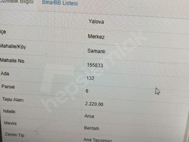 SAMANLITERMAL YOL ÜZERİ,TİCARİ +KONUT 2220 M2 ARSA 62,150,000 TL