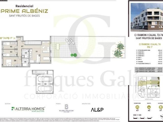 Sant Fruitós de Bages Obra Nueva. Planta Baja de 3 habitaciones con jardin de