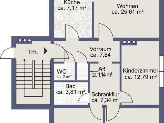 Sanierungsbedürftige 4 Zimmer Wohnung mit zwei Balkonen in ruhiger Lage