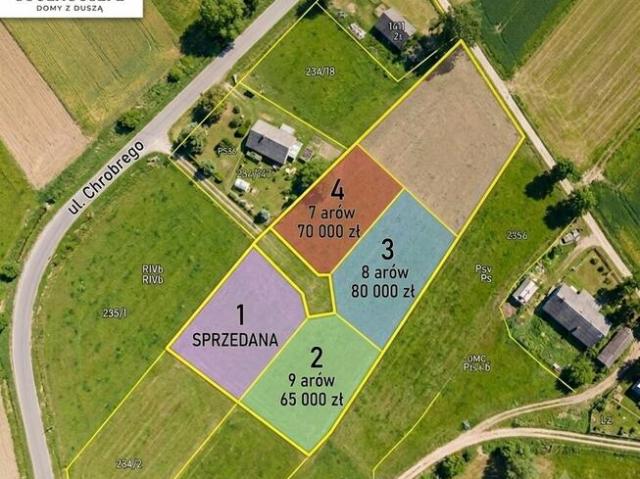 Sanok – 3 działki budowlane po 9 arów, pełne uzbrojenie