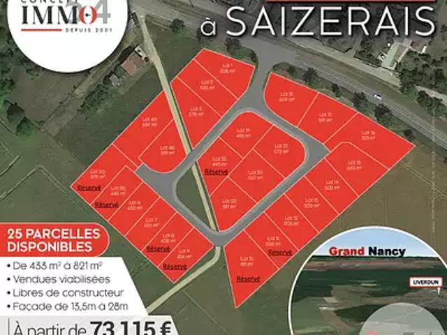 Saizerais 54380 Achat / Vente terrain