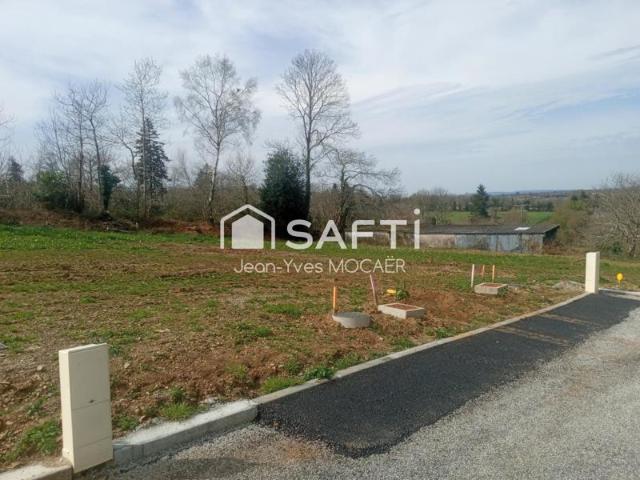 SAINT THOIS 29520  Terrain viabilisé, borné, libre de constructeur, 616 m2