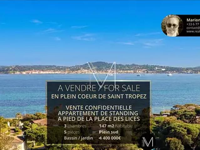 Saint Tropez 83990 Achat / Vente appartement 4 pièces t4