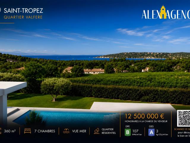 Saint Tropez – Élégante villa familiale avec vue mer 320m² Saint Tropez