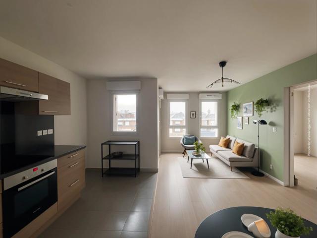 Saint André lez Lille – Saint Hélène – Appartement à vendre – 2 pièces – 46,22m² – Balcon – Parking sécurisé