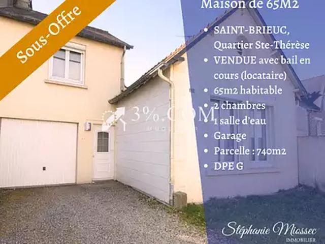 Saint Brieuc 22000 Achat / Vente maison 3 pièces t3