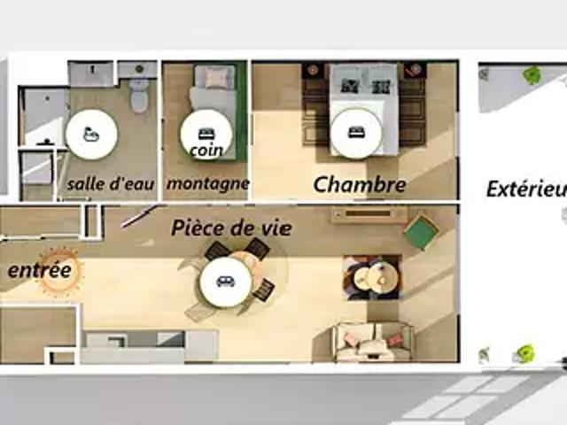 Saint Chaffrey 05330 Achat / Vente appartement 2 pièces t2 terrasse