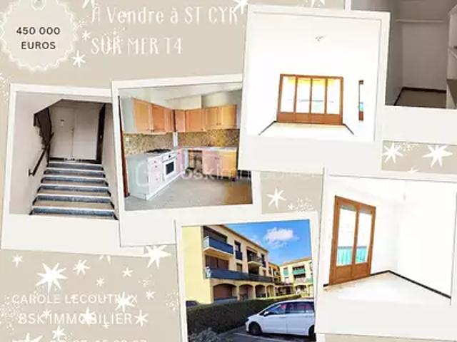 Saint Cyr sur Mer 83270 Achat / Vente appartement 4 pièces t4 au dernier étage terrasse