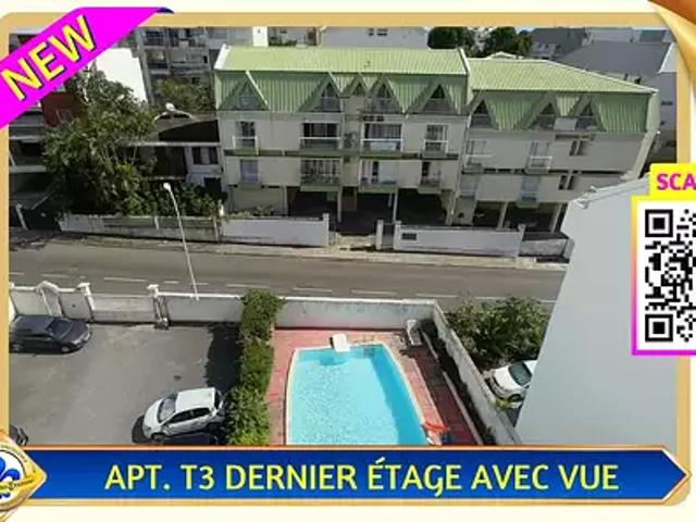 Saint Denis 97400 Achat / Vente appartement 3 pièces t3 au dernier étage piscine