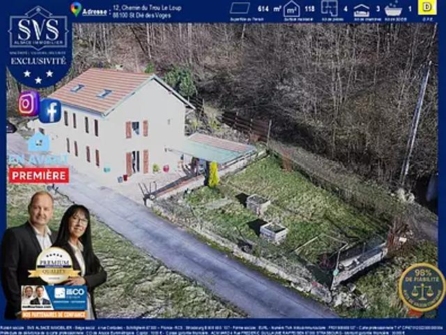 Saint Dié des Vosges 88100 Achat / Vente maison 4 pièces t4