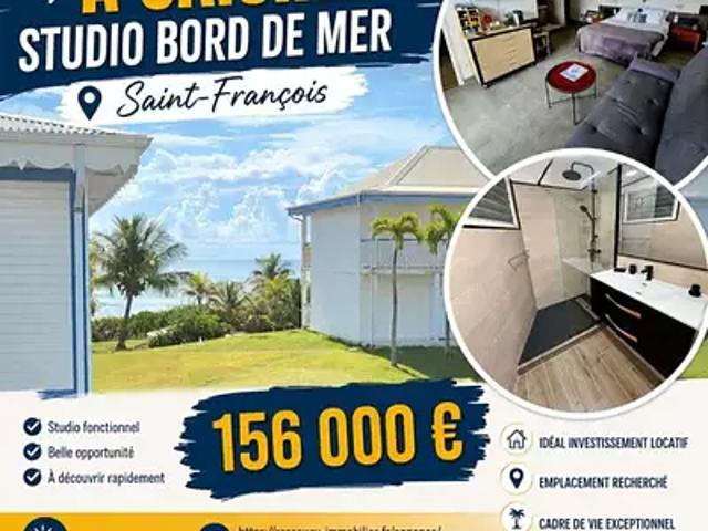 Saint François 97118 Achat / Vente appartement 2 pièces t2 au dernier étage balcon