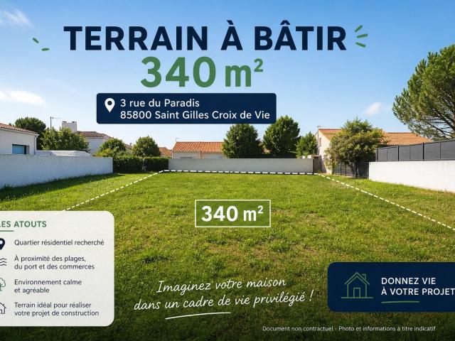 Saint Gilles Croix de Vie Vente Terrain 85