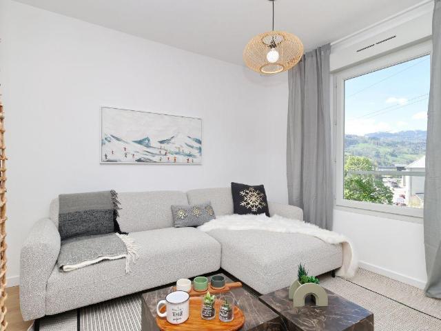 Saint Julien en Genevois centre ville propose un T2 neuf de 47 m2 + 13 m2 balcon ouest.336 000 €
