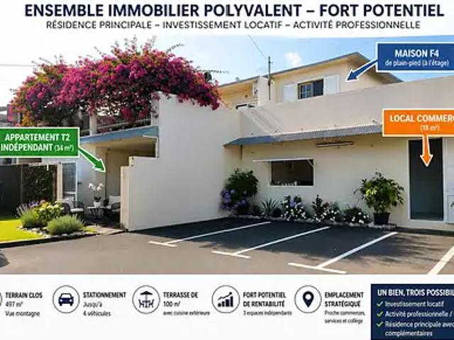 Sainte Marie 97438 Achat / Vente maison 5 pièces t5 terrasse parking