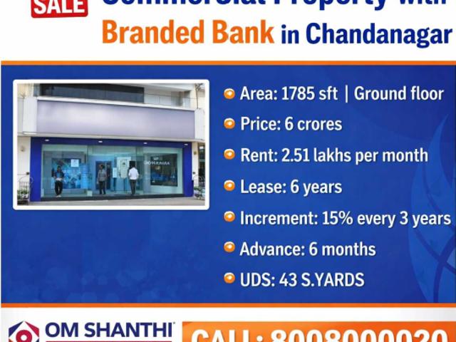 Sale of commercial property with Branded Bank at Chandanagar