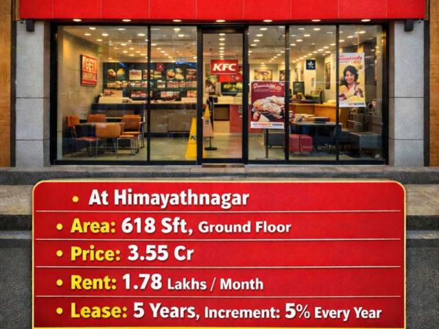 Sale of commercial property with Branded Food Chain at Himayathnagar