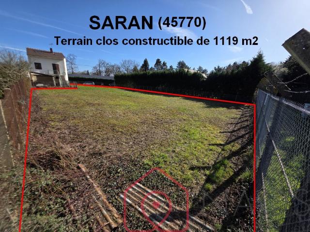 SARAN terrain constructible de 1119m2 clos