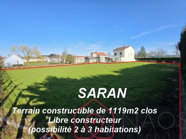 SARAN terrain constructible de 1119m2 clos