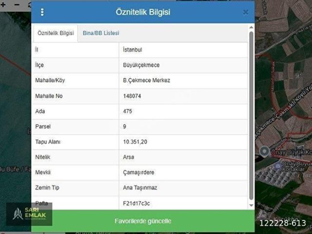 SARI EMLAK TAN BÜYÜKÇEKMECE DE GÖL MANZARALI TEK TAPU SATILIK