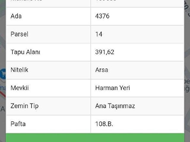 Satılık Arsa 391m Hizirbey mah