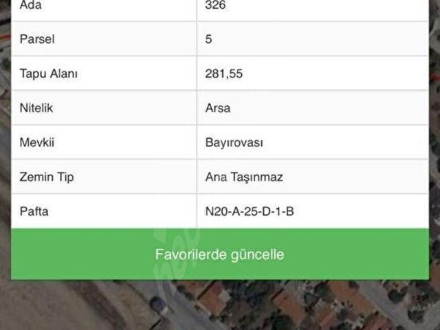 SATILIK BAYIR MAHALLESİ 282 M2 ARSA 3 KAT% 50 İMARLI