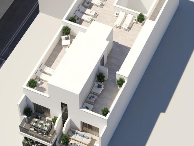 se vende un piso de la construcion nueva con 3 dormitorios y 2 baños en edificio con piscina comunitaria en la playa Cura en Torrevieja