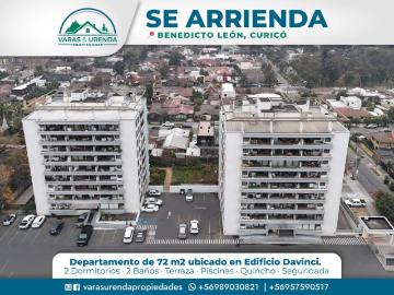 Se Arrienda excelente departamento de 72 m2 ubicado en Edificio DaVinci, Curicó