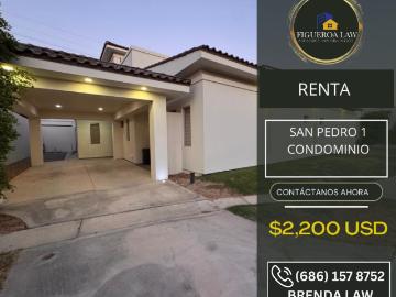 SE RENTA CONDOMINIO EN SAN PEDRO RESIDENCIAL MEXICALI, B.C