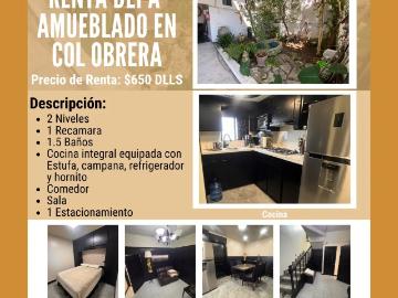 Se renta depa amueblado en la colonia obrera