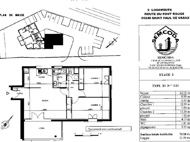 SEMCODA Annonces | Appartement T3 ST PAUL DE VARAX
