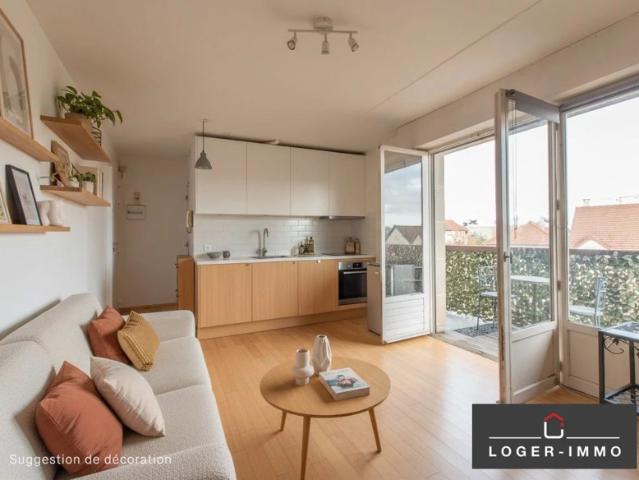 Secteur recherché: Studio de 23,63 m2 avec grand balcon