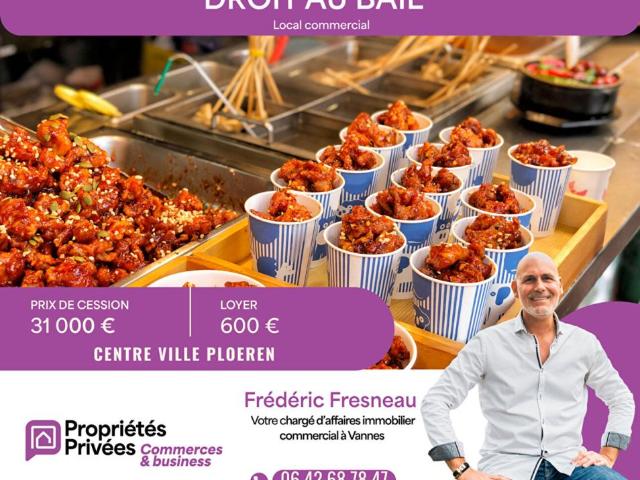 SECTEUR VANNES Droit au bail, Local commercial 50 m² avec extraction