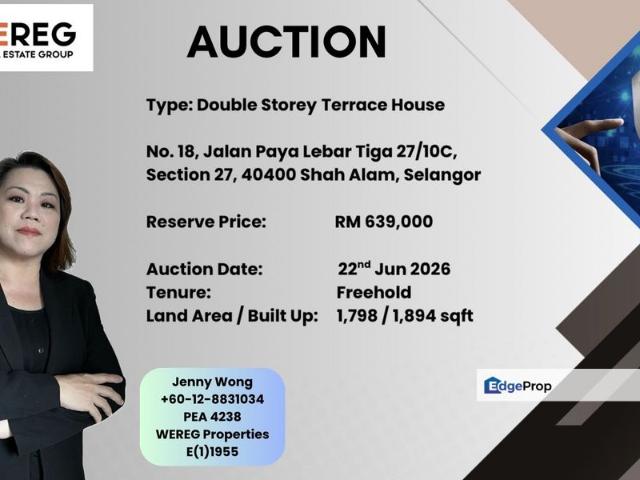 Section 27, Shah Alam, Selangor, Malaysia_Double Storey Terrace FOR AUCTION