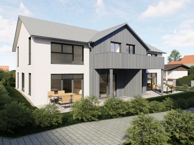 Sehr ruhige Lage in Weßling Rohbau jetzt fertig! Neubau einer energieeffiizienten Doppelhaushälfte