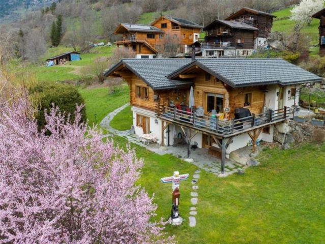Seltene Immobilie Chalet mit 2 Wohnungen in La Tsombe, oberhalb von Montagnier