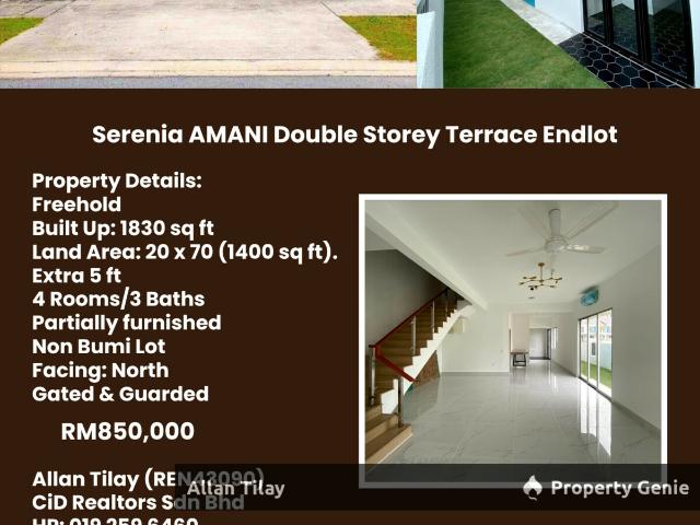 Sepang Serenia AMANI Double Storey Terrace Endlot
