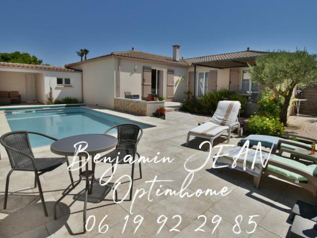 Sérignan – Villa plain pied 131 m² avec piscine, 4 chambres et prestations de qualité